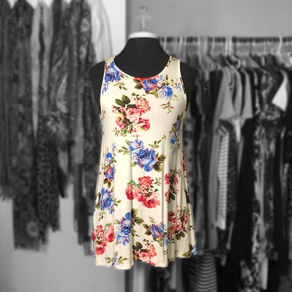 Floral Tunic Tank Top - Picture 1 of 2